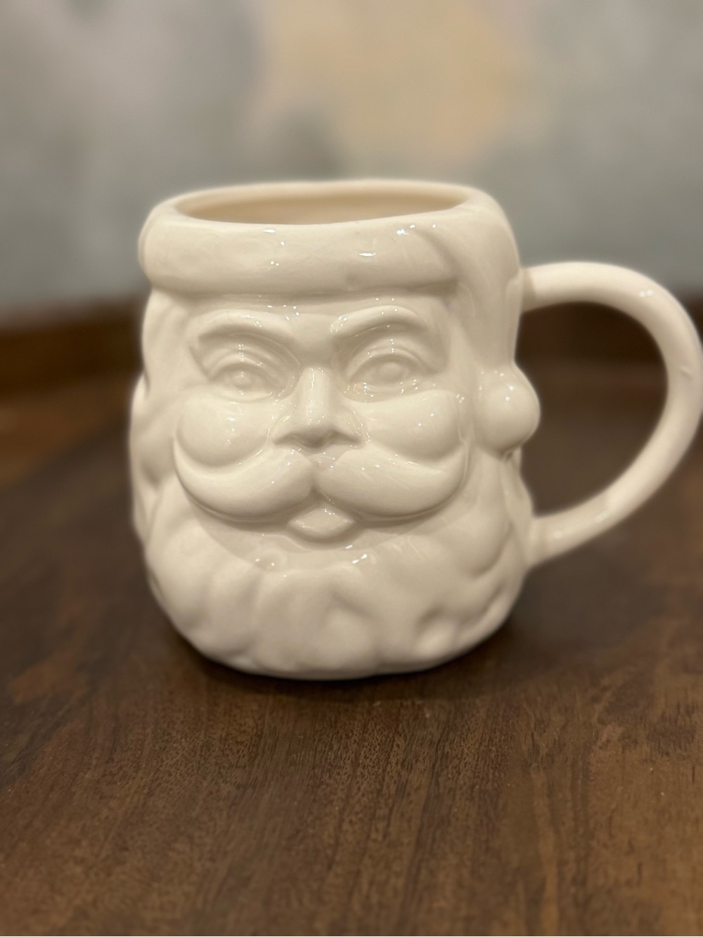 White Santa Face Ceramic Mug - Holiday Home